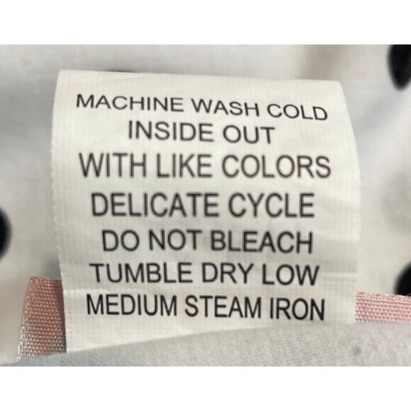 American Sweetheart Womens Size Medium White w/Black Polka Dots 3/4 Sleeve Shirt - Picture 9 of 9